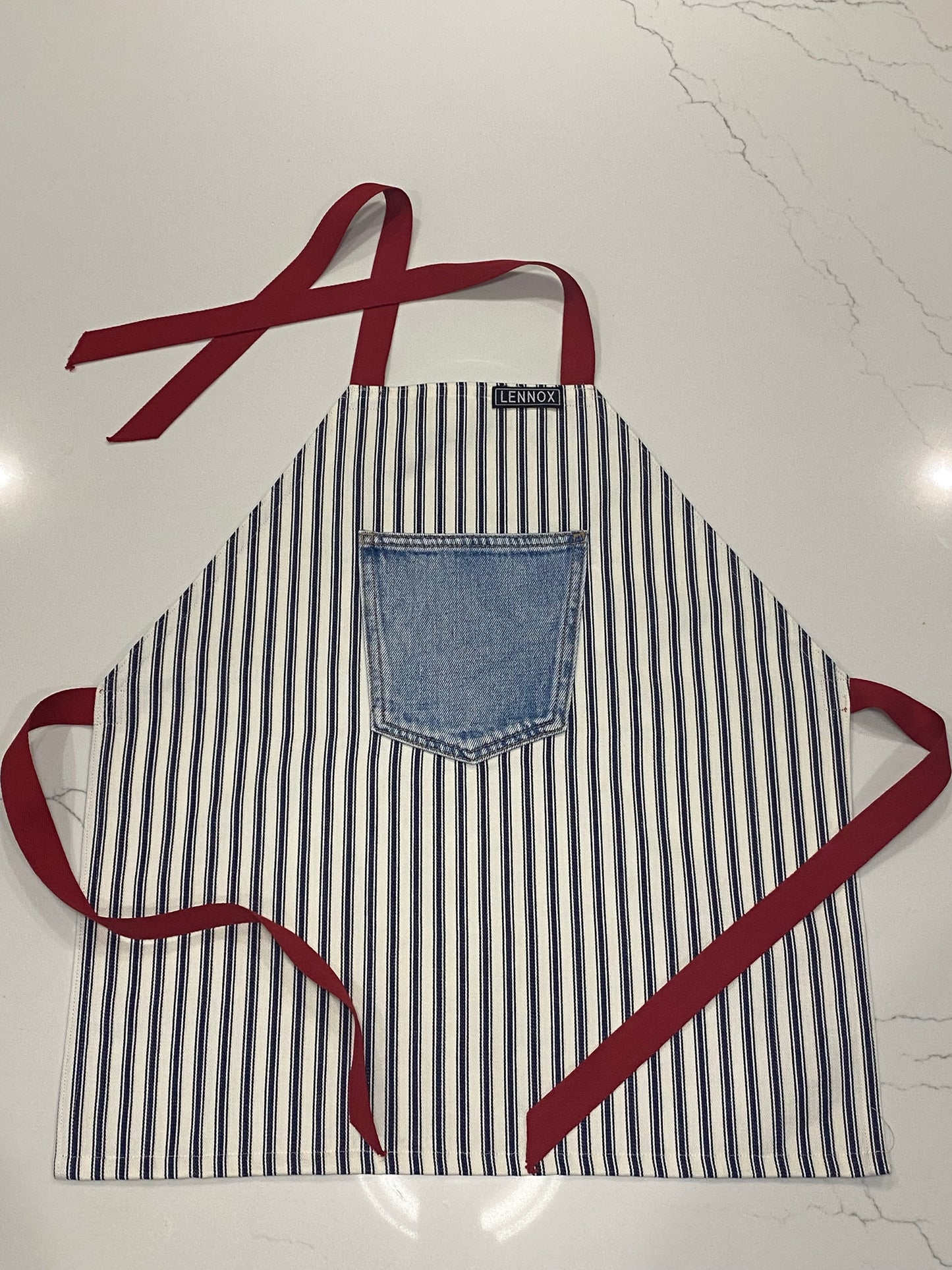 Navy/Red Stripe Apron