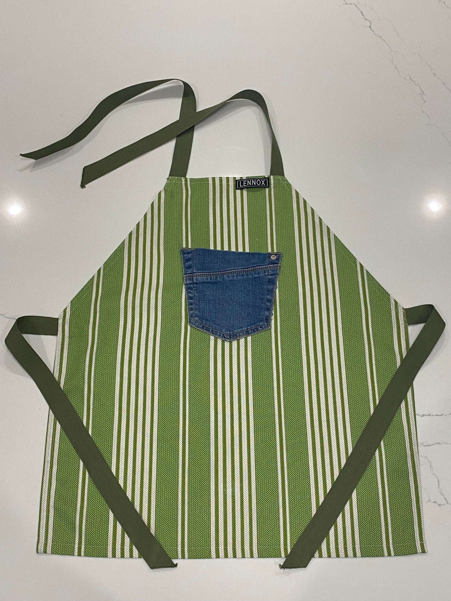 Green Stripe Apron