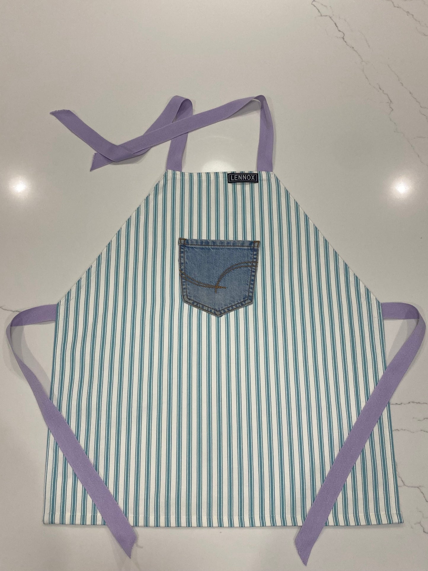 Aqua Stripe Apron