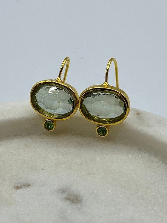 Green Glass Earrings