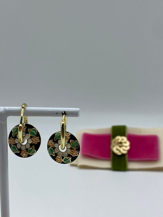 Black Enamel Earrings