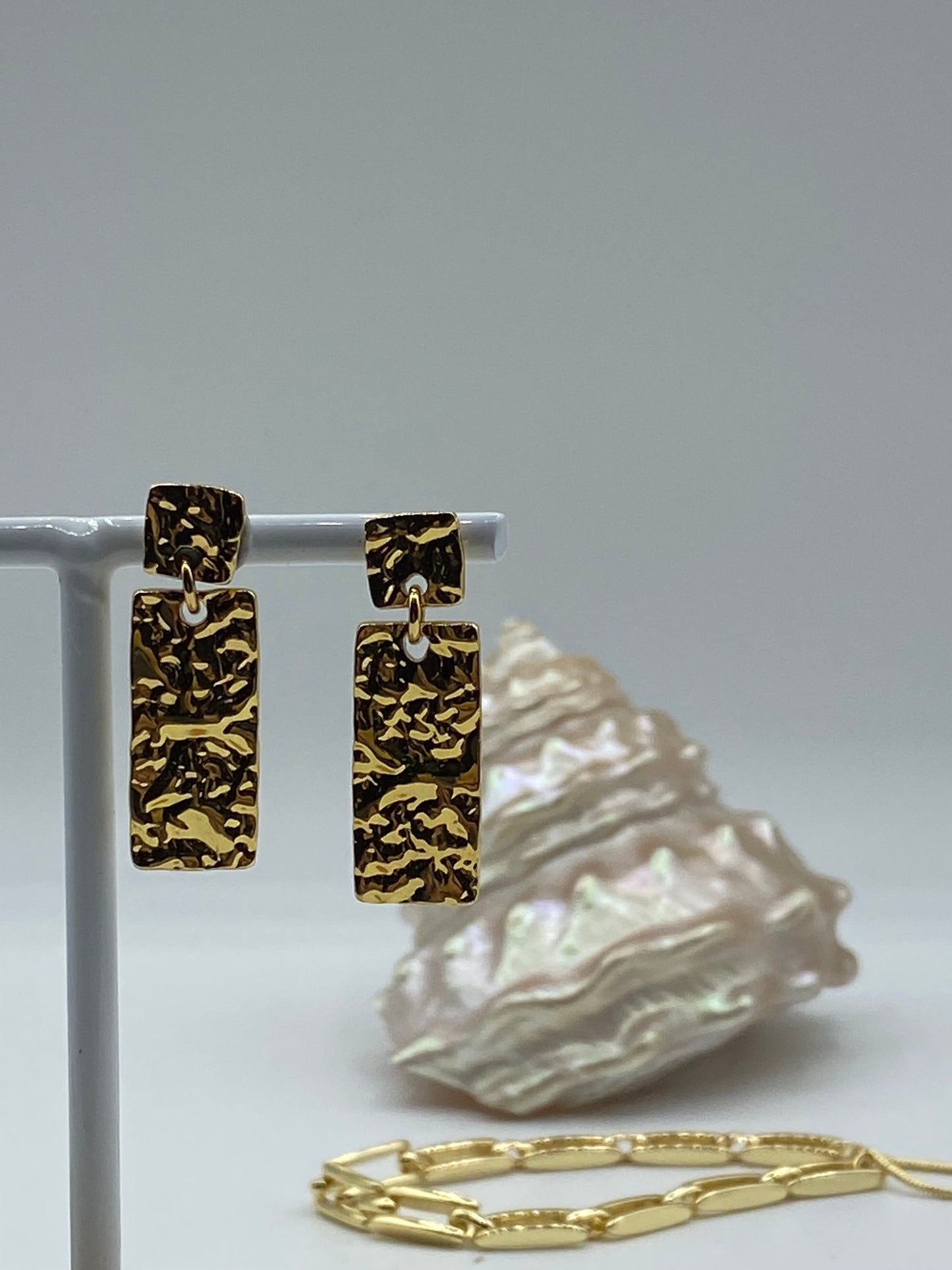 Gold Textured Earrings
