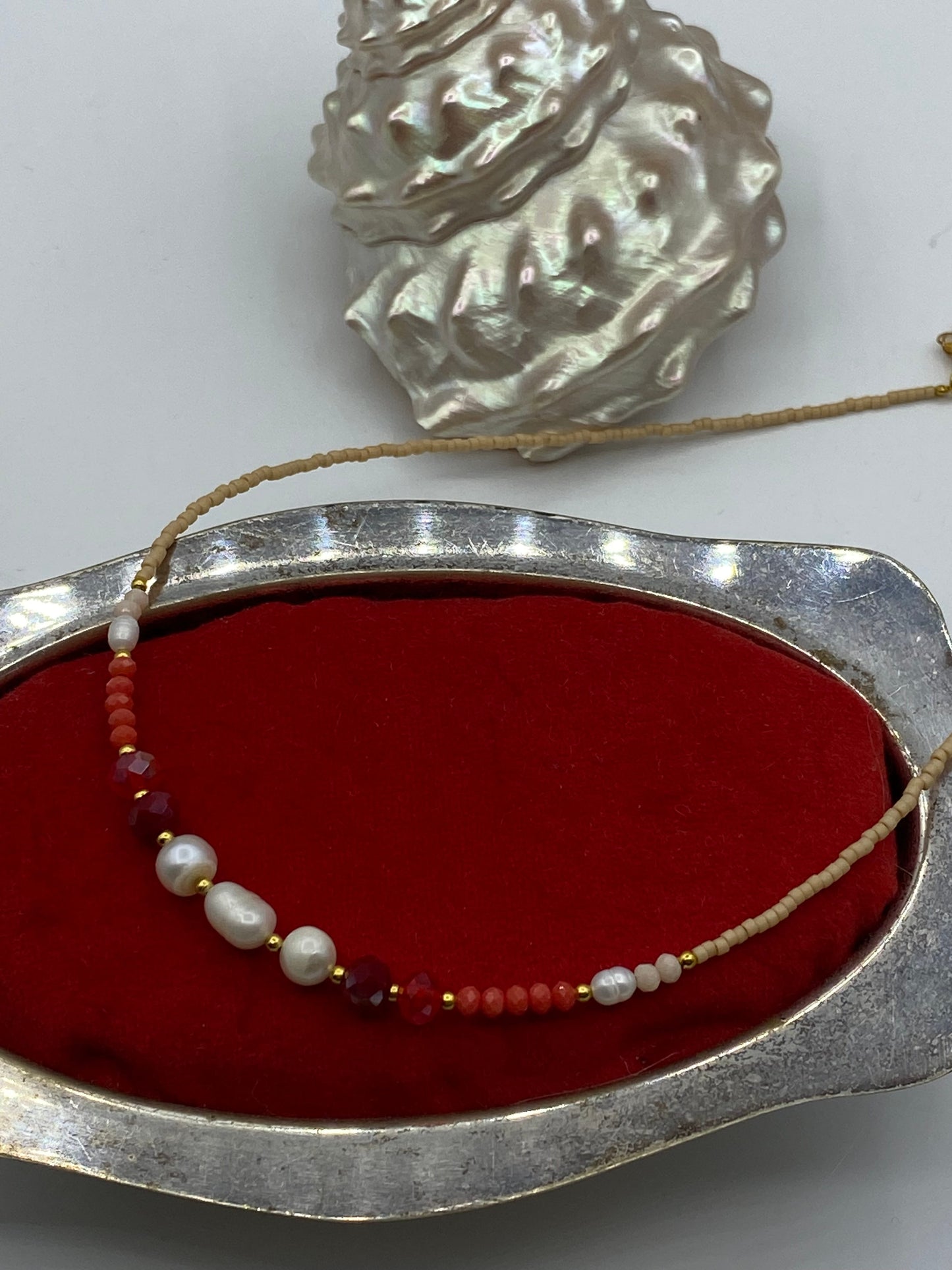 Red/Pearl Necklace