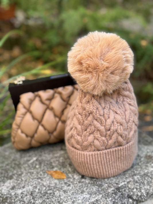 Linda - Herringbone Knit Beanie