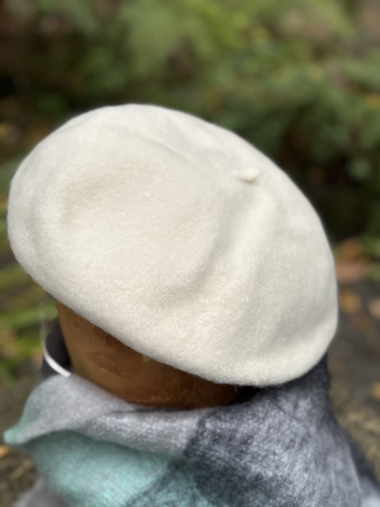Beret - 100% Wool Cream
