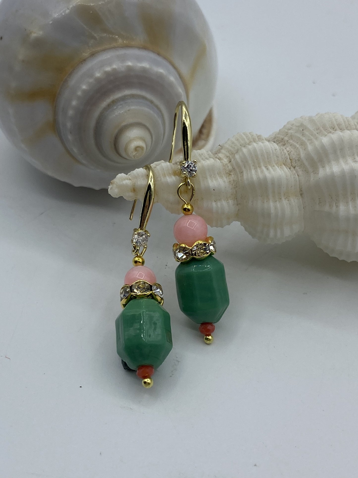 Green/Pink Earrings