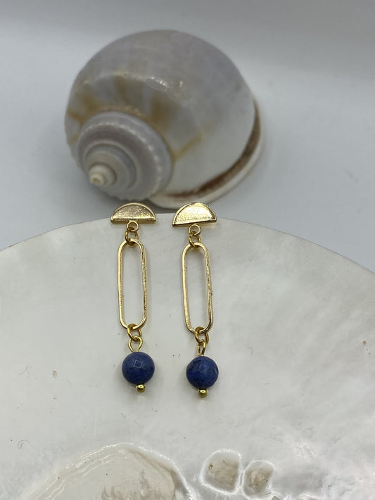 Blue/Gold Earrings