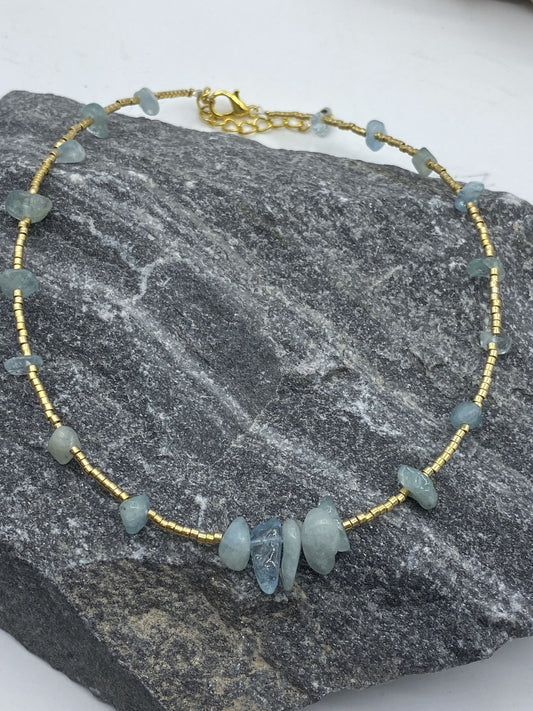 Lennox Handmade Blue Stone Chip Necklace